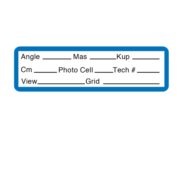 INFO Labels -Angle, Mas, Kup, 5/16" x 1-1/4" White w/Reflex Blue & Blk